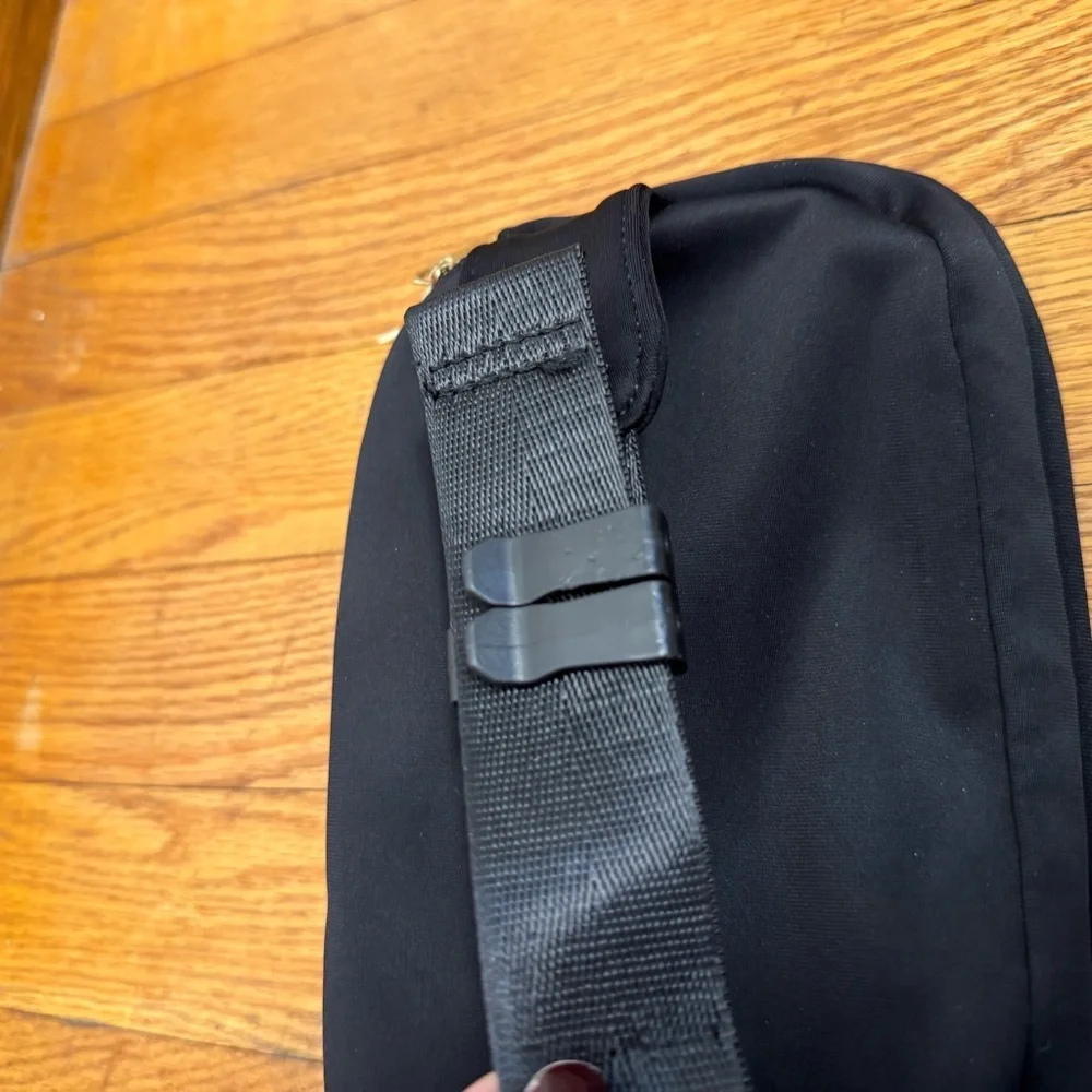 Zorfin Black Belt Bag Crossbody with Gold Accents - Picture 8 of 10